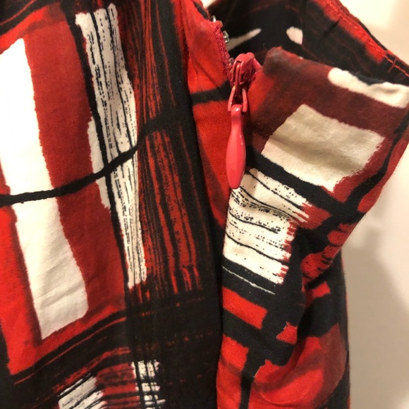 NYC red plaid straps dress with adjustable straps - Picture 5 of 5